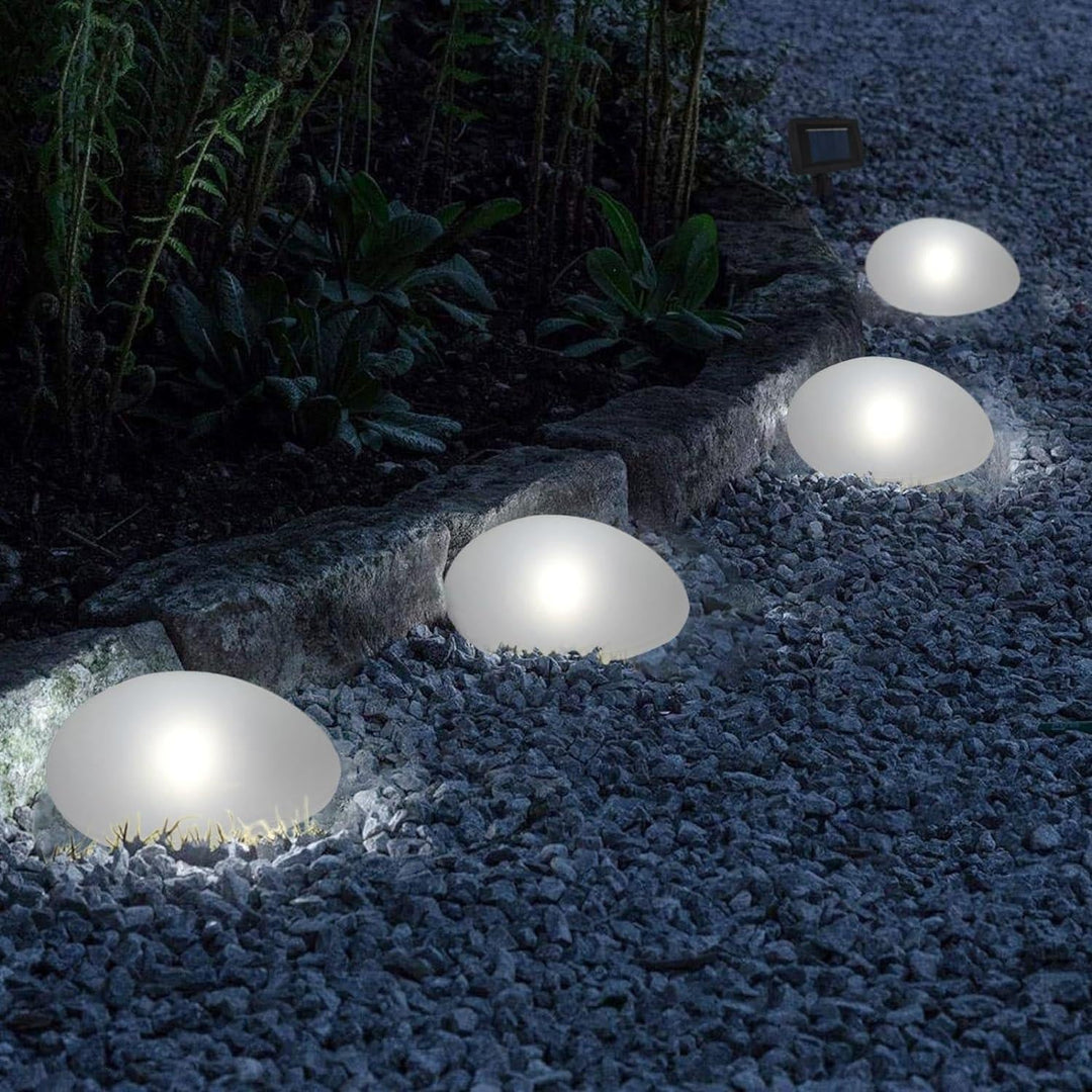 Solar Garden Light in Stone Design - Solar Light - 14.5 x 10.5 cm - Oaksoho