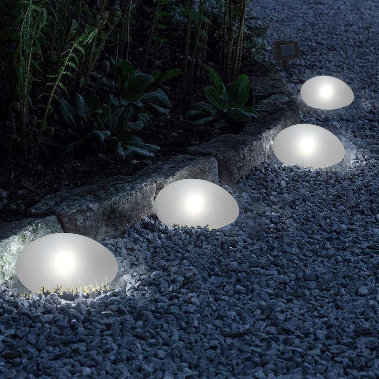 Solar Garden Light in Stone Design - Solar Light - 14.5 x 10.5 cm - Oaksoho