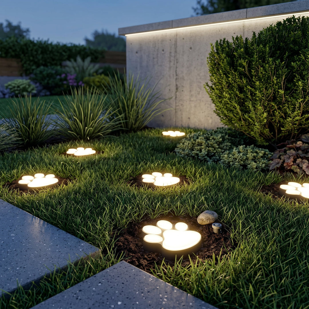 Solar LED Garden Light with Paw Print Design - Garden Light - Warm Light - Oaksoho