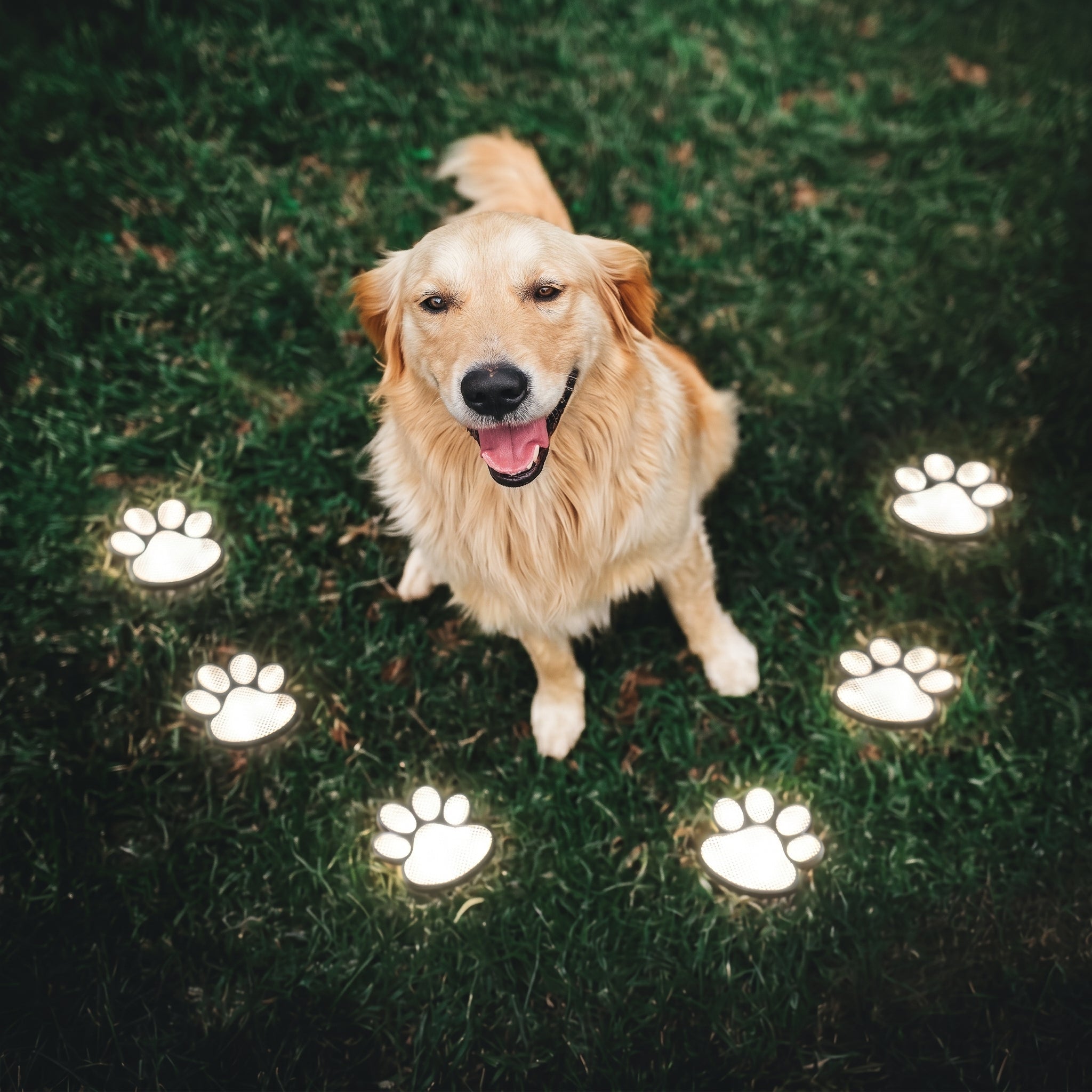Solar LED Garden Light with Paw Print Design - Garden Light - Coloured Light - Oaksoho
