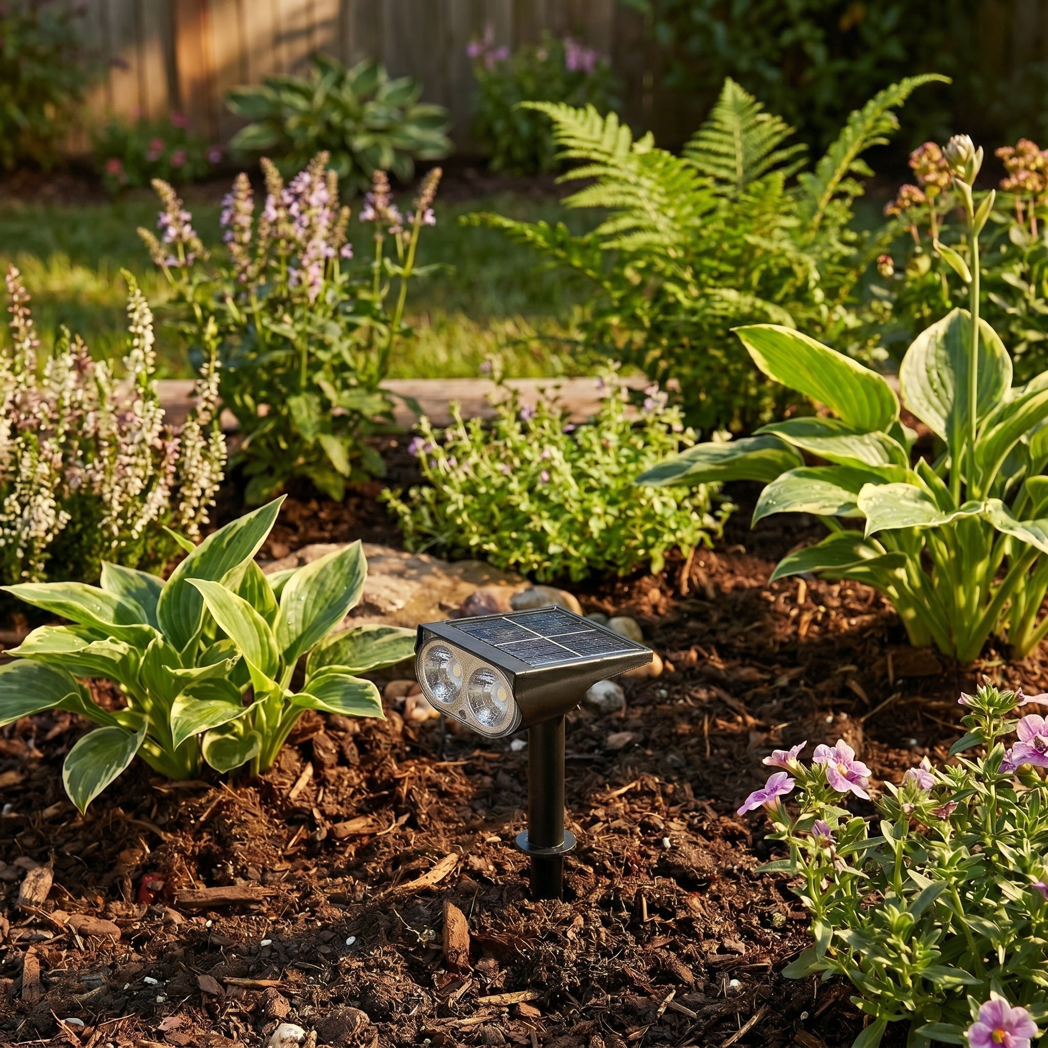 Solar LED Ground Spike Spotlight for Gardens and Pathways - Garden Light - RGB - Oaksoho