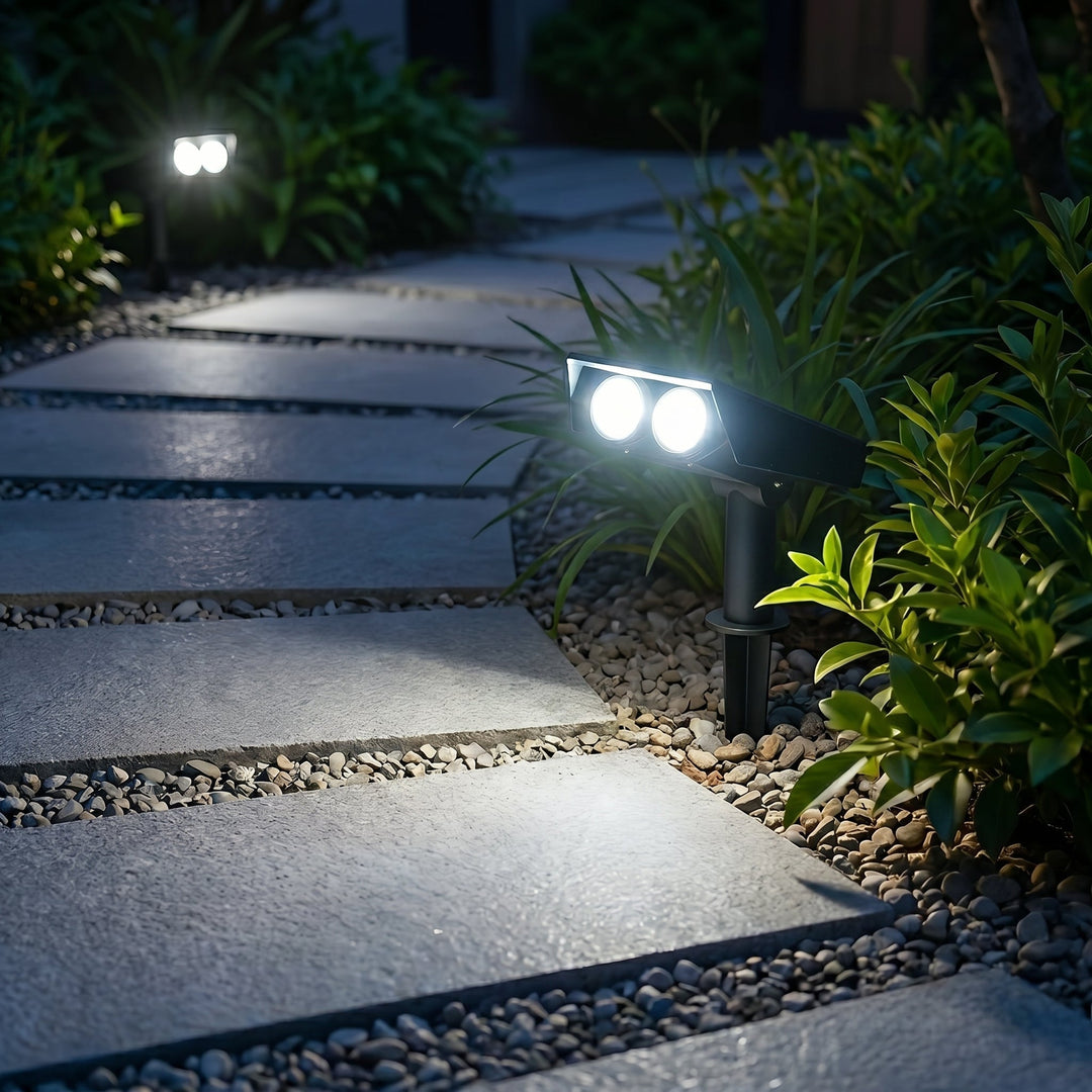 Solar LED Ground Spike Spotlight for Gardens and Pathways - Garden Light - RGB - Oaksoho