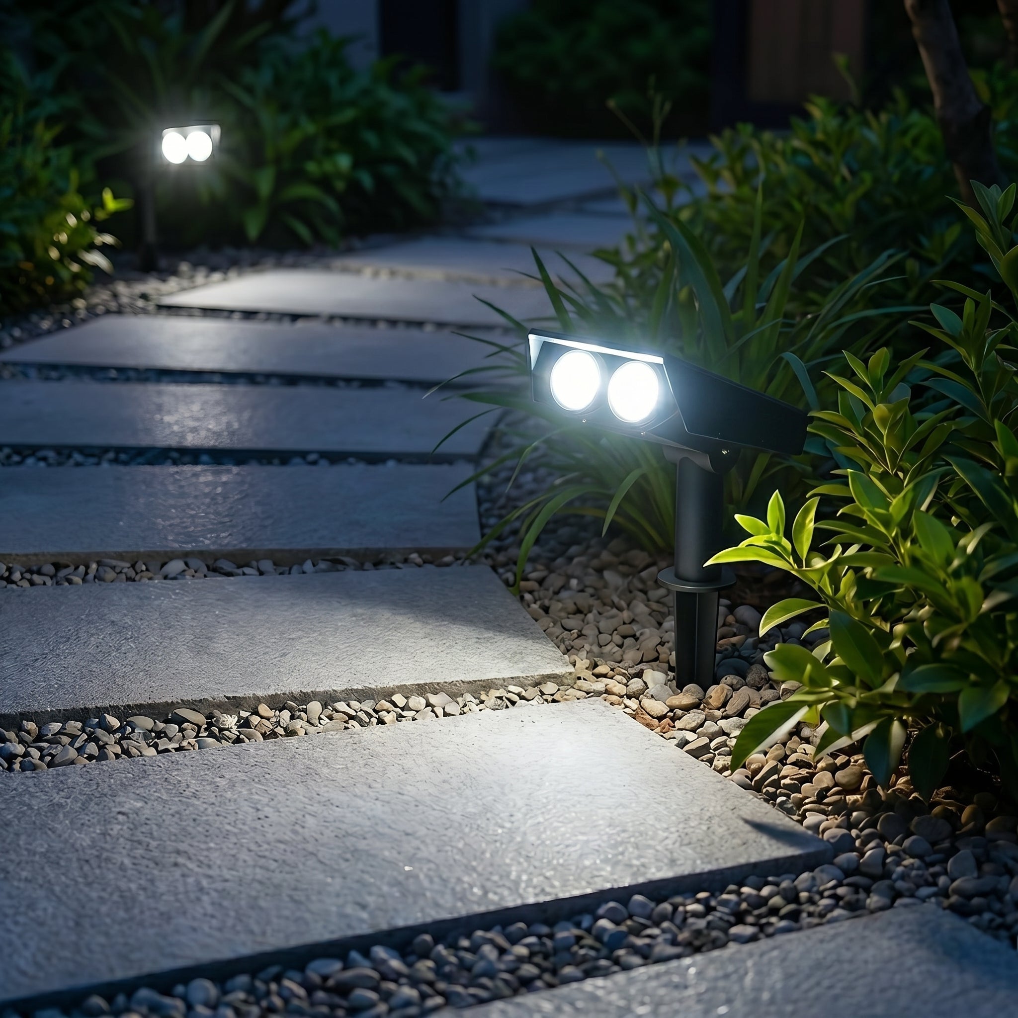 Solar LED Ground Spike Spotlight for Gardens and Pathways - Garden Light - RGB - Oaksoho