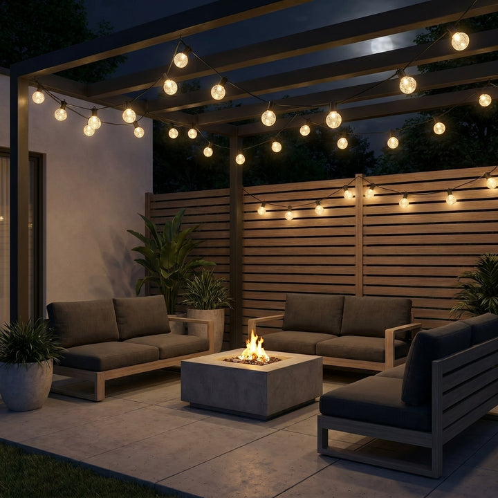 Solar LED String Lights with Crystal Balls for Garden and Patio - Solar LED String Light - Oaksoho