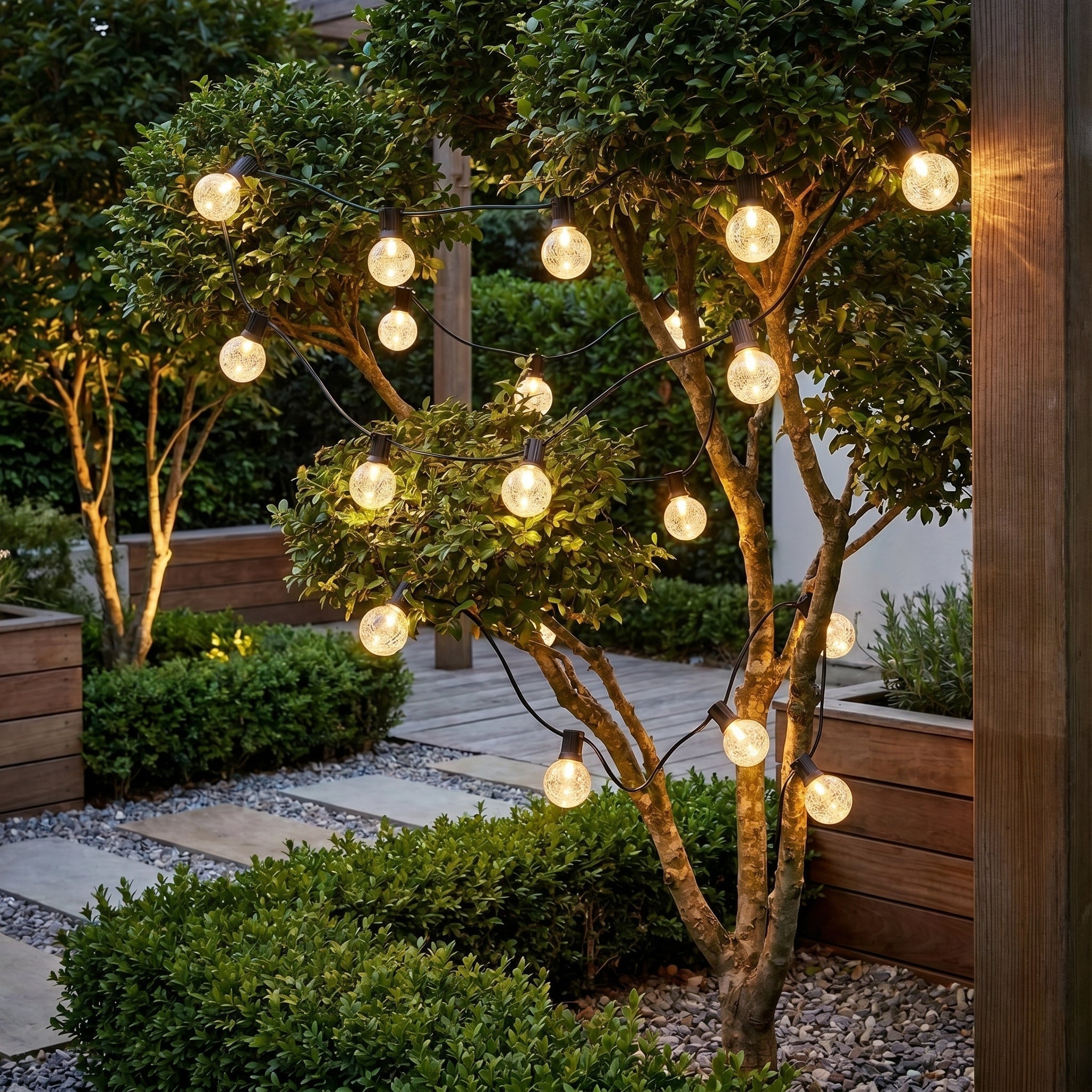 Solar LED String Lights with Crystal Balls for Garden and Patio - Solar LED String Light - Oaksoho