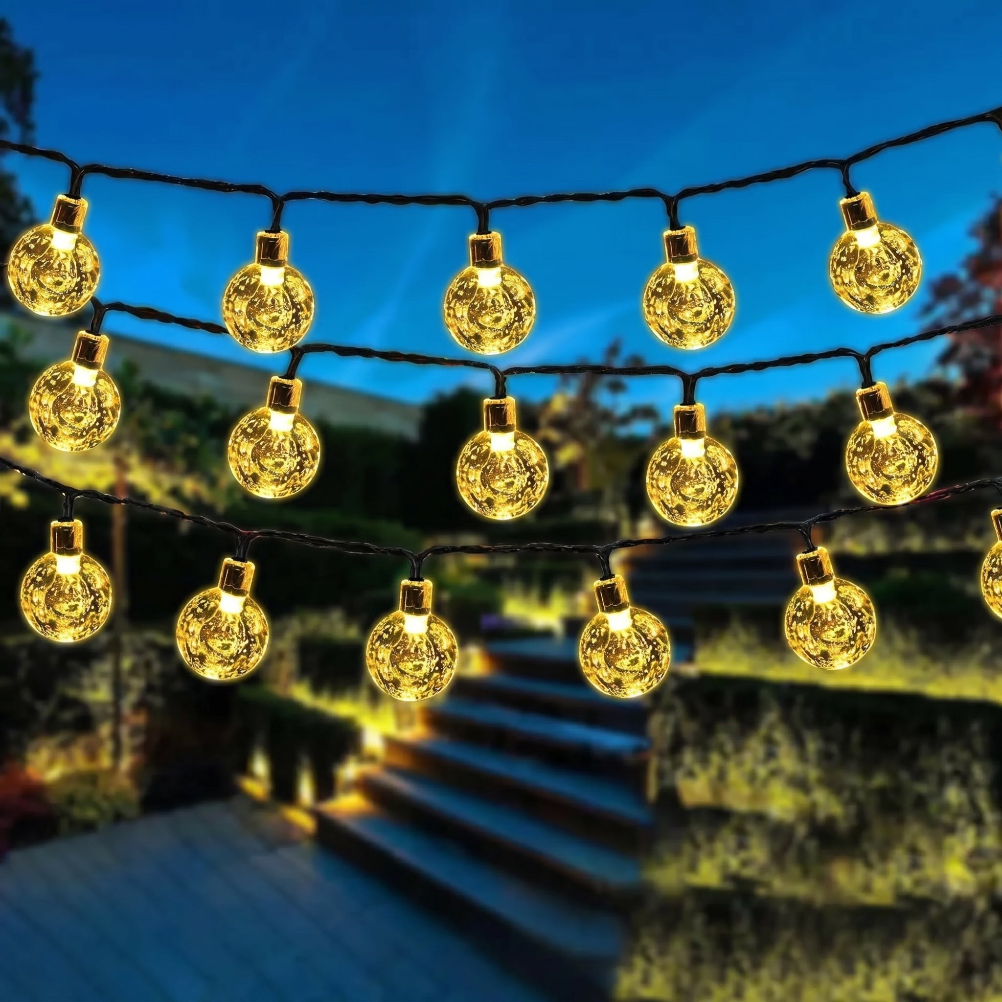 Solar LED String Lights with Crystal Balls - LED Decorative Lights - Oaksoho