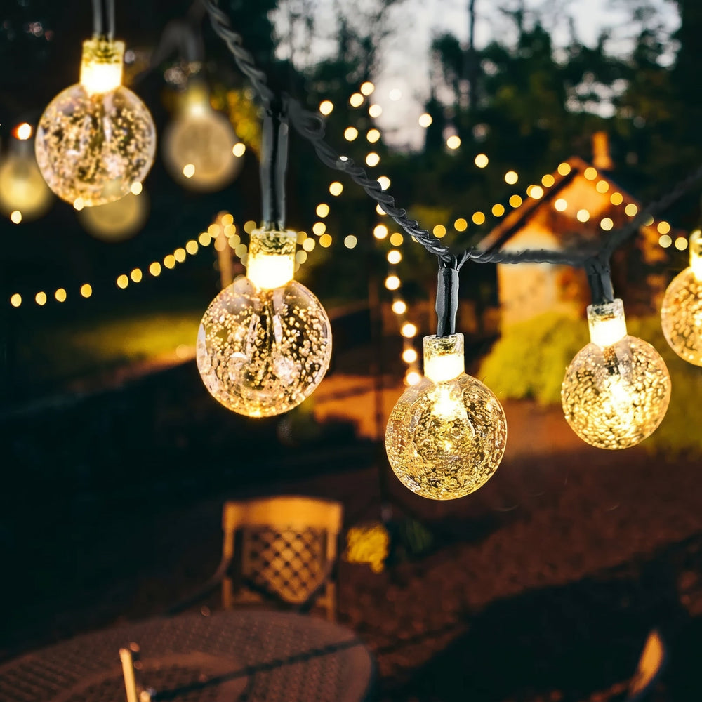 Solar LED String Lights with Crystal Balls - LED Decorative Lights - Oaksoho