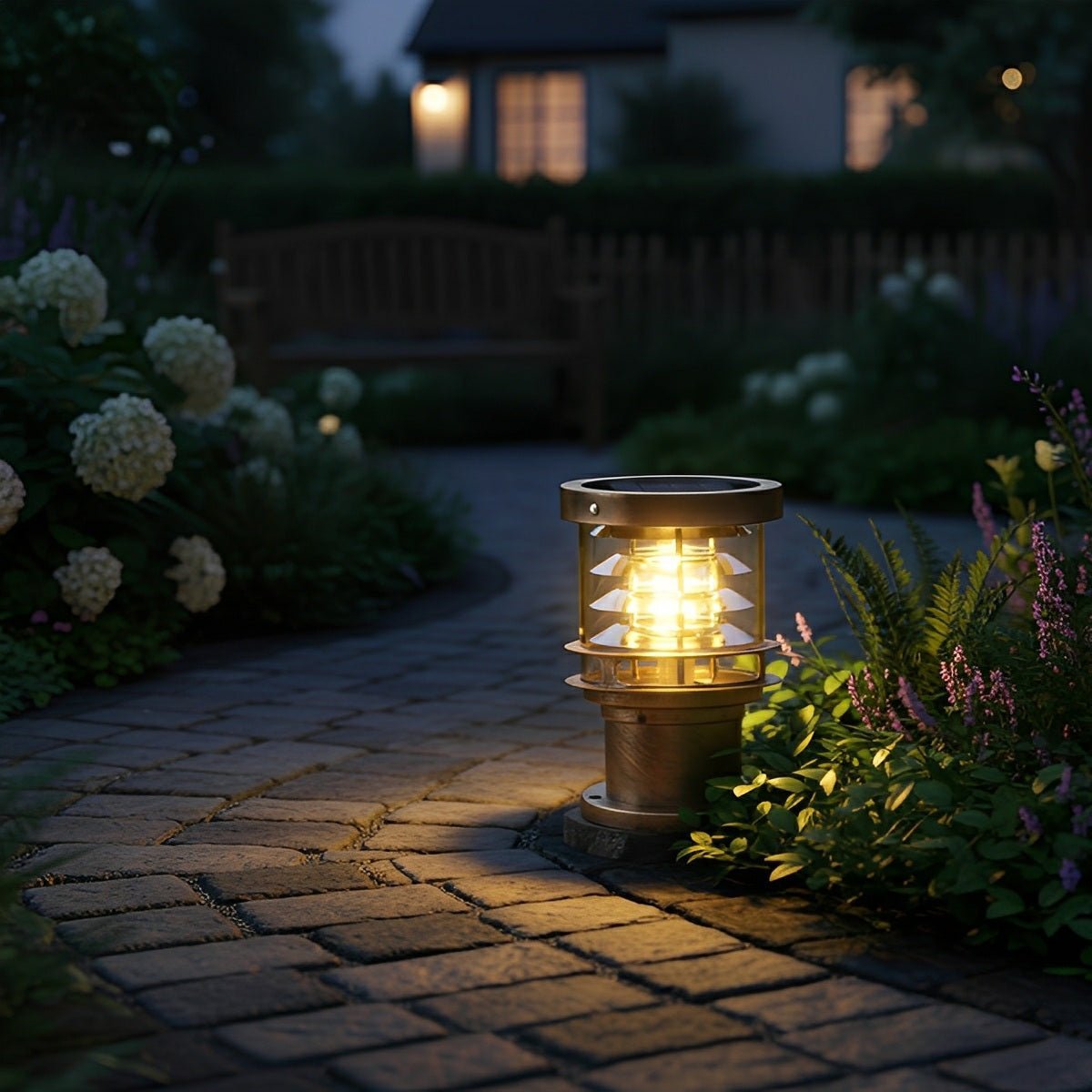 Solar Pathway Light for the Garden - Landscape Pathway Lighting - Bronze - Oaksoho