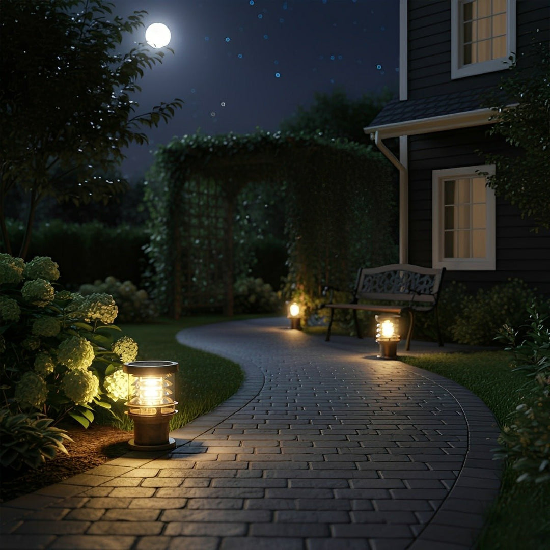 Solar Pathway Light for the Garden - Landscape Pathway Lighting - Bronze - Oaksoho