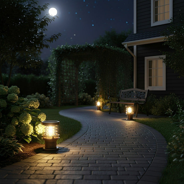 Solar Pathway Light for the Garden - Landscape Pathway Lighting - Bronze - Oaksoho