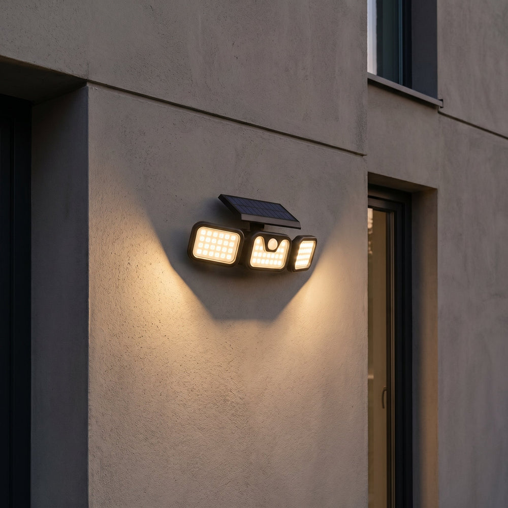 Solar - Powered 3 - Head Motion Sensor Security Light - Wall Lights - Oaksoho