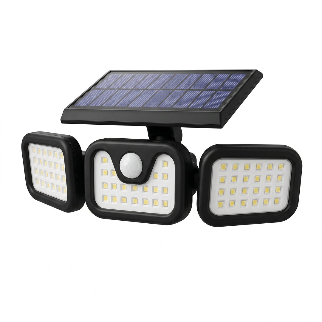 Solar - Powered 3 - Head Motion Sensor Security Light - Wall Lights - Oaksoho