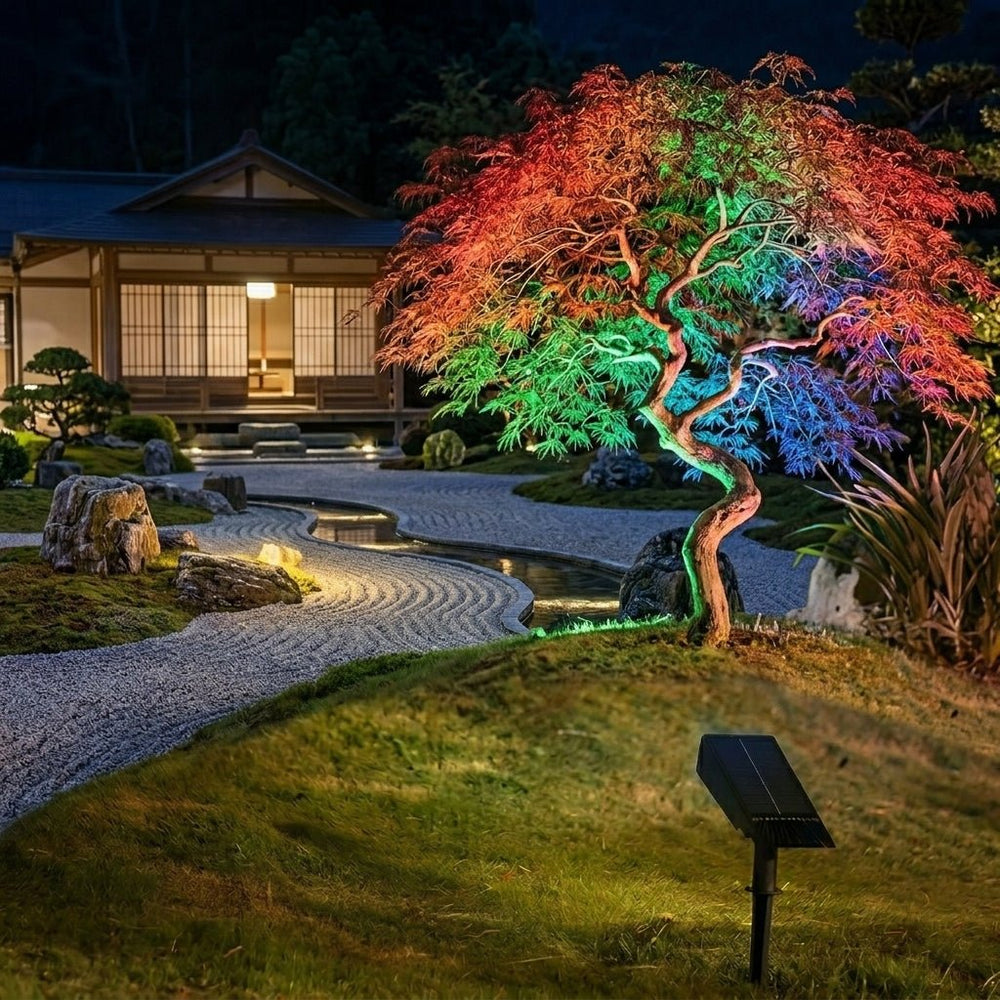 Solar Spotlight LED for Garden Paths - Garden Light - RGB - Oaksoho