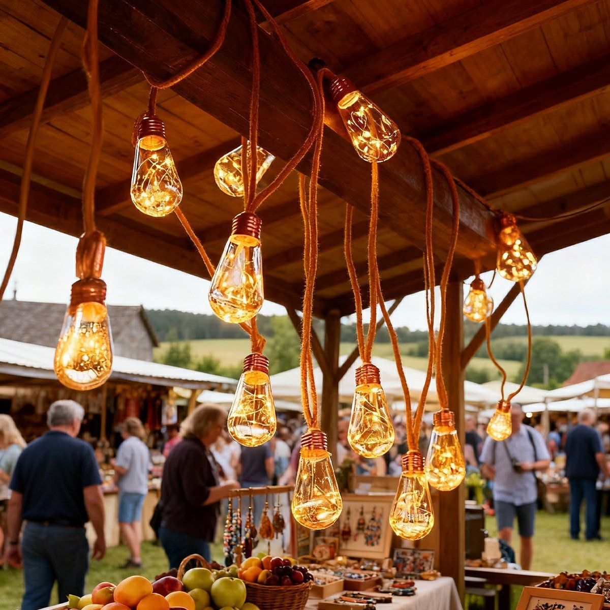 Solar String Lights Retro Bulbs Waterproof for Outdoor Use - Solar String Light - Oval - Oaksoho