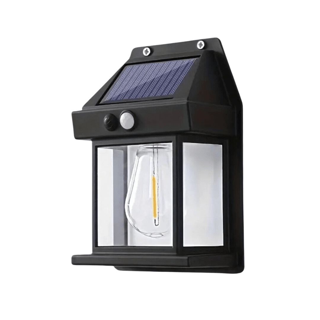 Solar Wall Light Outdoor with Integrated Motion Sensor - Wall Lights - Black - Oaksoho
