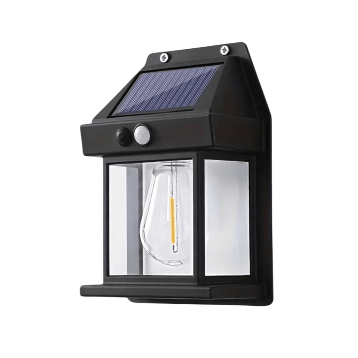 Solar Wall Light Outdoor with Integrated Motion Sensor - Wall Lights - Black - Oaksoho