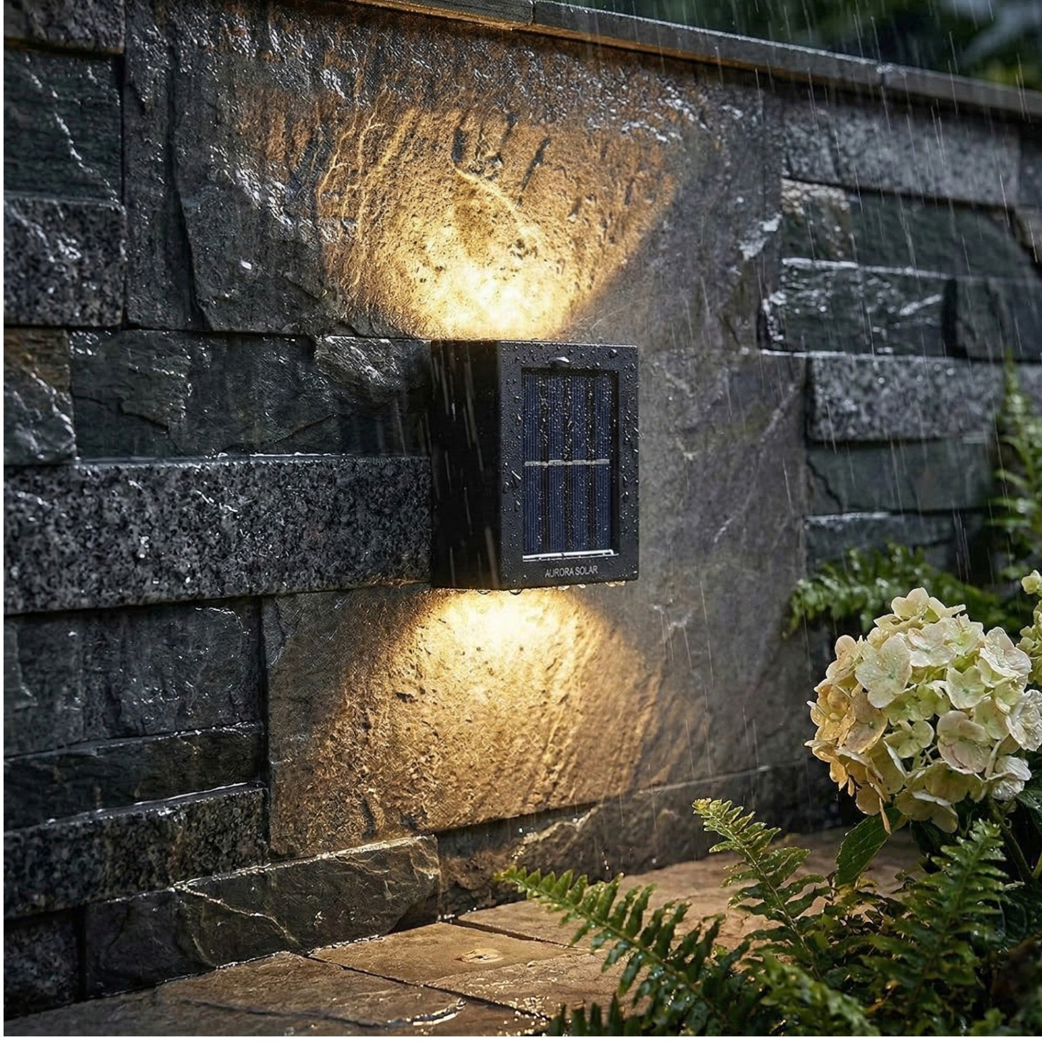 Solar Wall Light with Up & Down Light Effect - LED Decorative Lights - Oaksoho