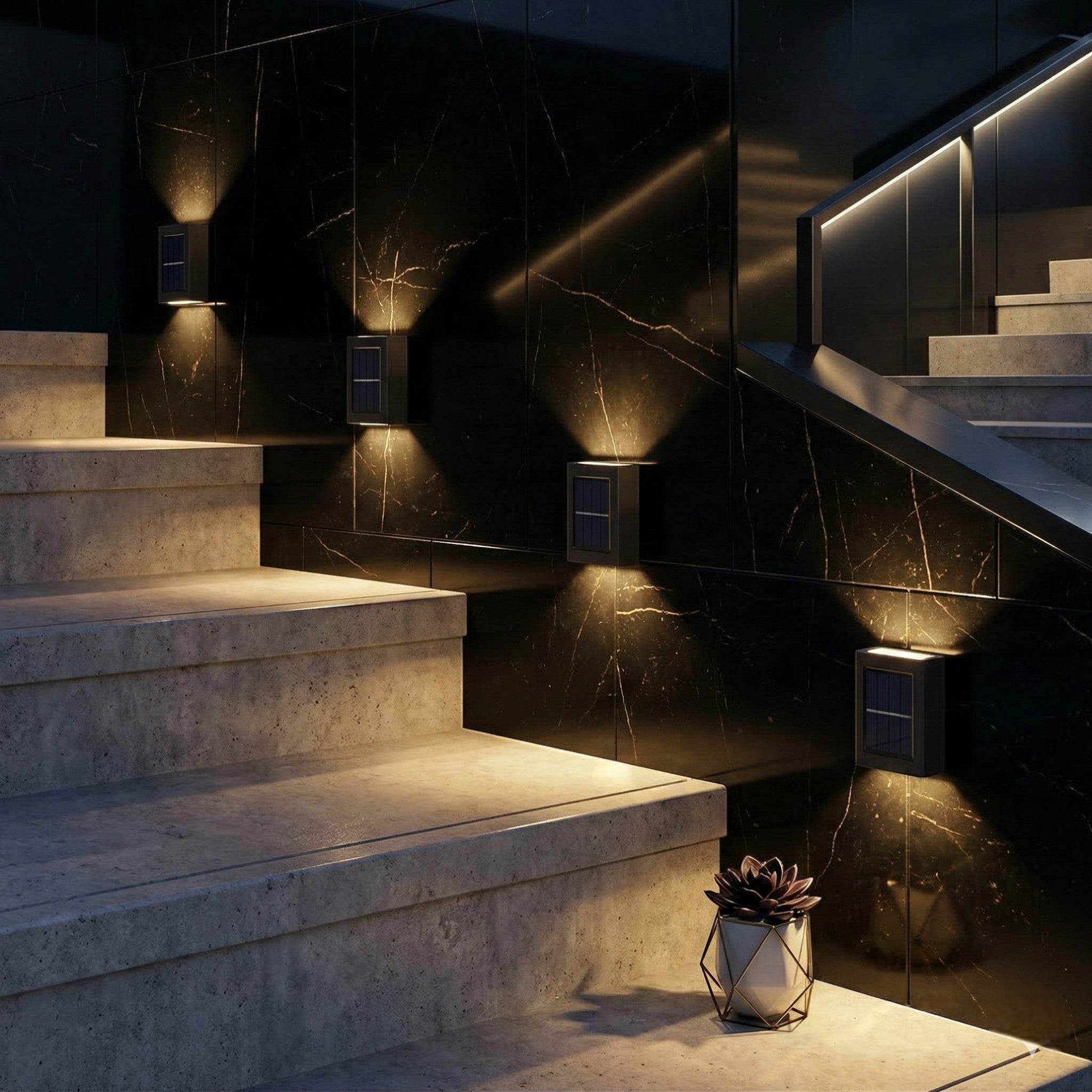 Solar Wall Light with Up & Down Light Effect - LED Decorative Lights - Oaksoho