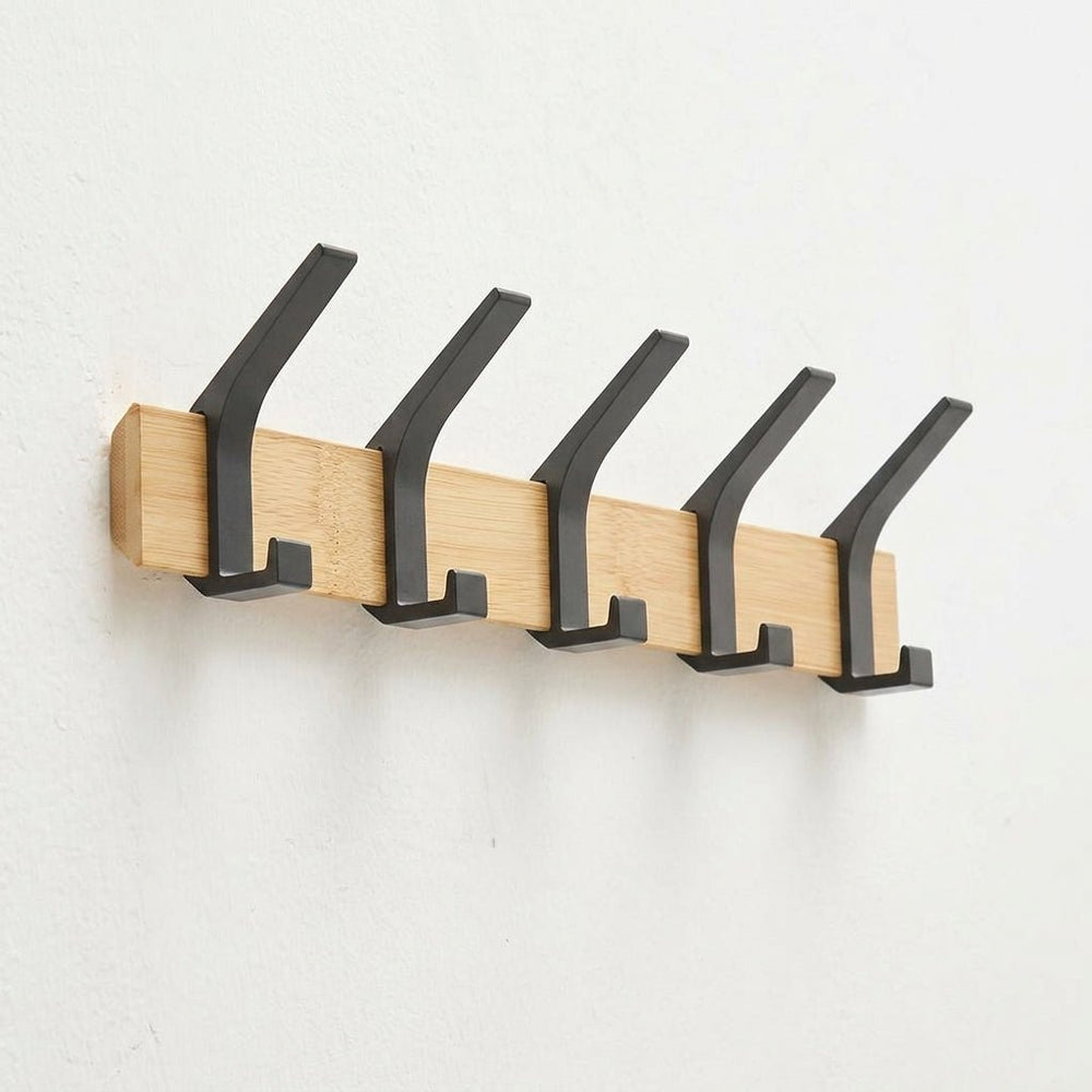 Space-saving coat rack with sturdy hooks - Hooks - Black - Oaksoho