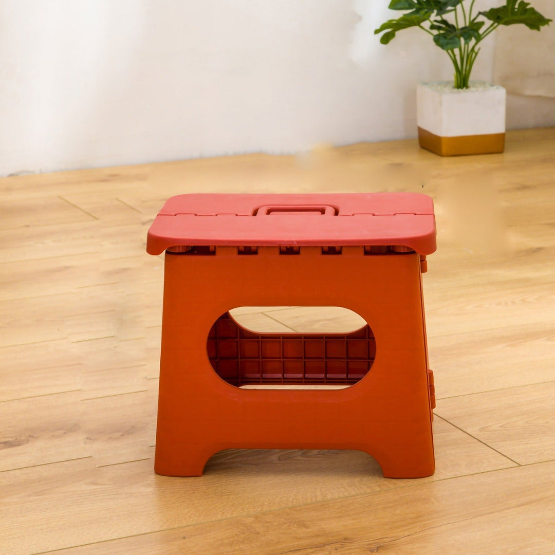 Stable Folding Stool with Handle - Stool - Red - Oaksoho