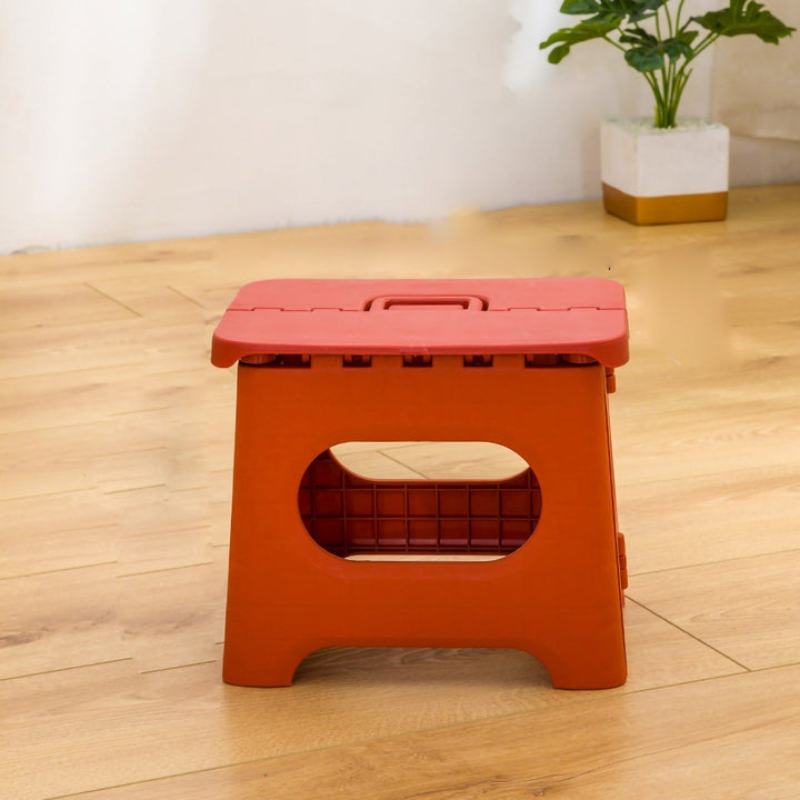 Stable Folding Stool with Handle - Stool - Red - Oaksoho