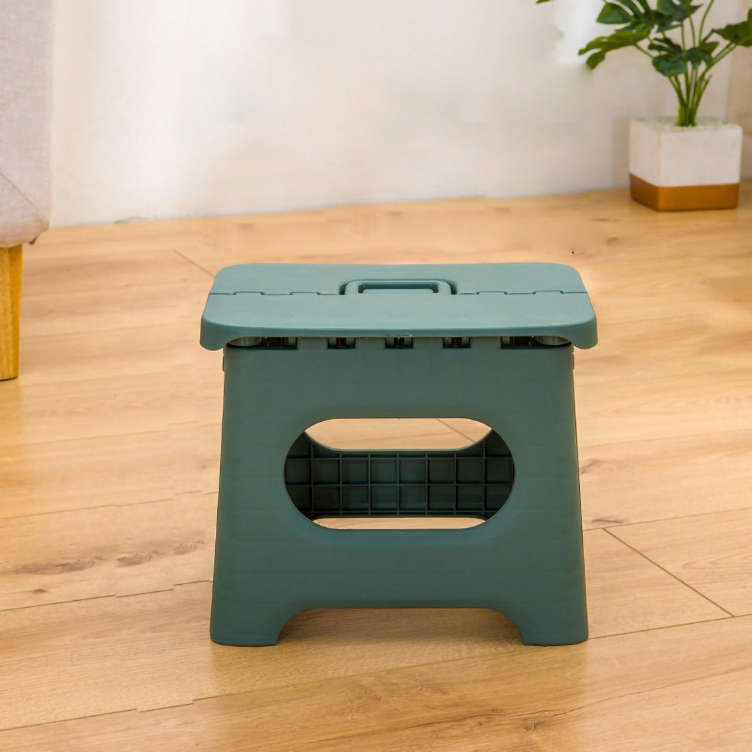 Stable Folding Stool with Handle - Stool - Green - Oaksoho