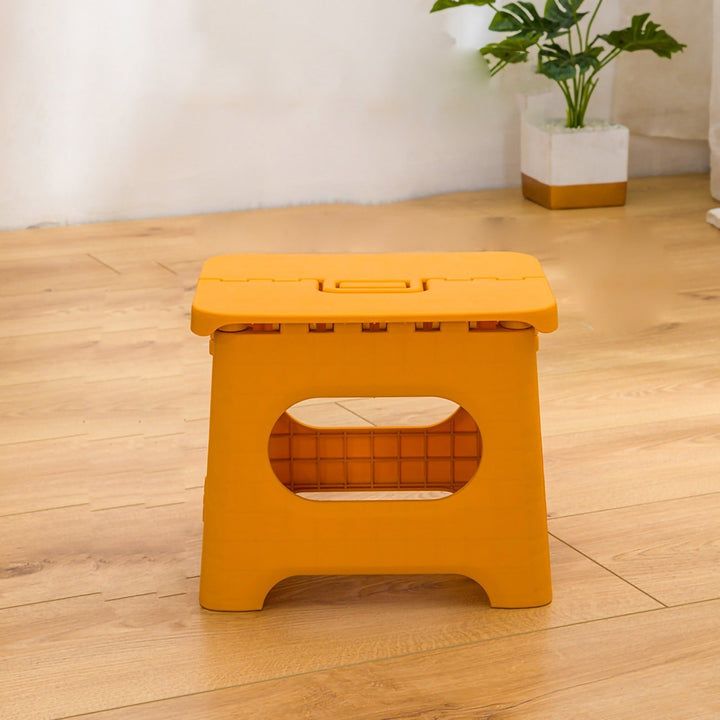 Stable Folding Stool with Handle - Stool - Orange - Oaksoho
