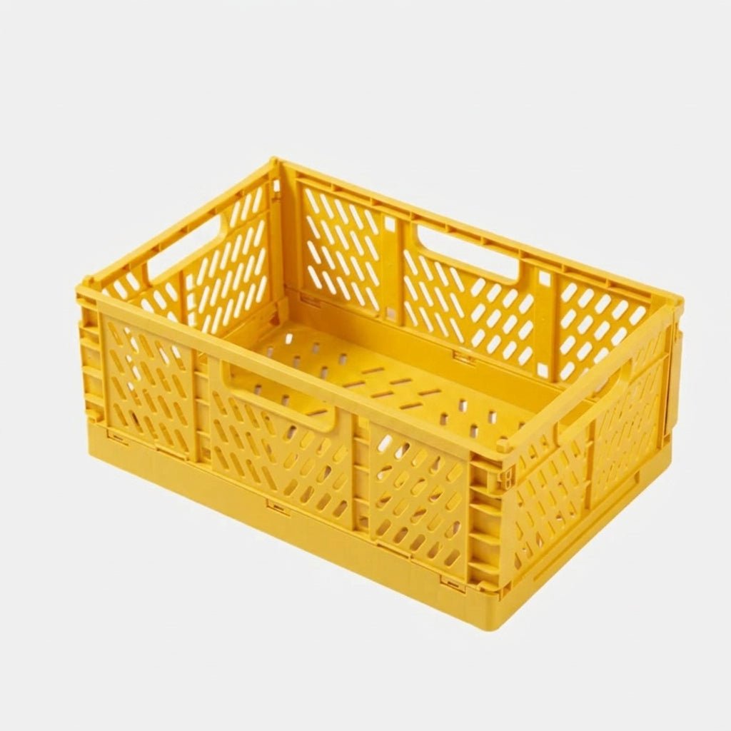Stackable Foldable storage box for indoor and outdoor use - Storage Box - Yellow - Oaksoho