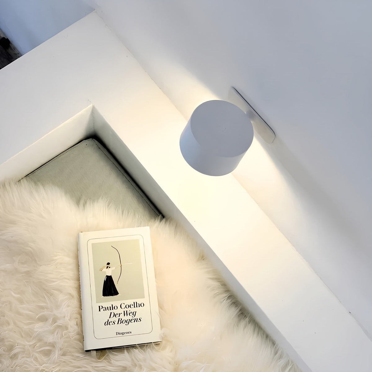Stick-On Wall Light with Magnetic 360 Degree Rotation - Wall Light Fixtures - White - Oak Soho