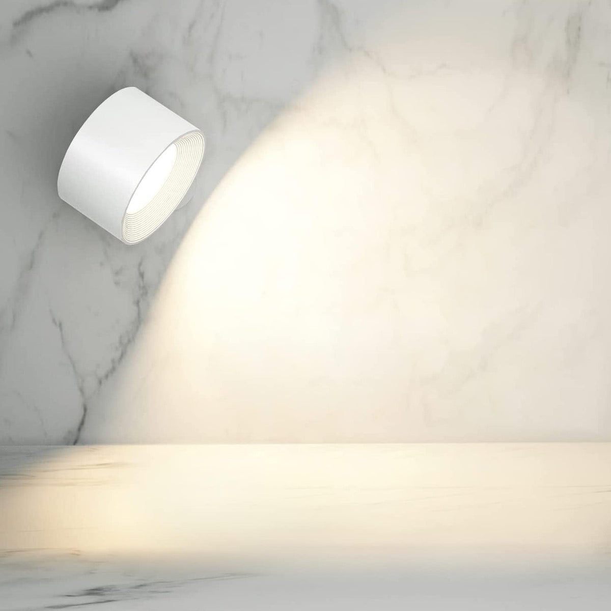 Stick-On Wall Light with Magnetic 360 Degree Rotation - Wall Light Fixtures - White - Oak Soho
