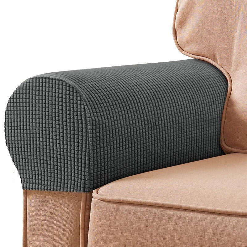 Stretchable Sofa Armrest Covers - Sofa Protector - Dark Grey - Oaksoho