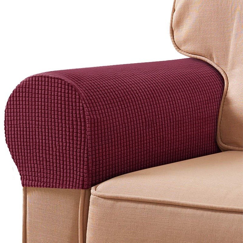 Stretchable Sofa Armrest Covers - Sofa Protector - Red - Oaksoho