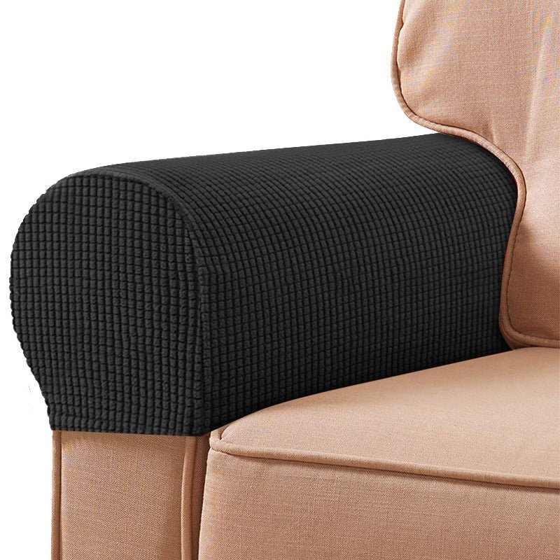 Stretchable Sofa Armrest Covers - Sofa Protector - Black - Oaksoho
