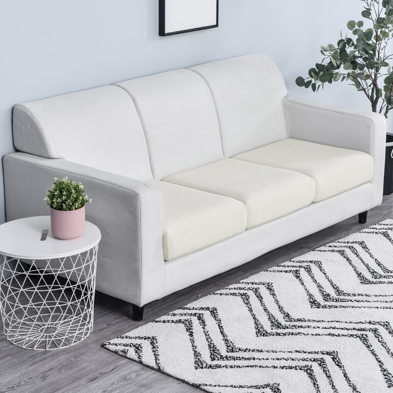 Stretchable Sofa Cushion Cover - Sofa Protector - White - Oaksoho