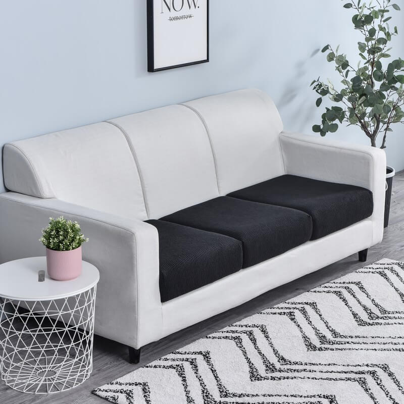 Stretchable Sofa Cushion Cover - Sofa Protector - Black - Oaksoho