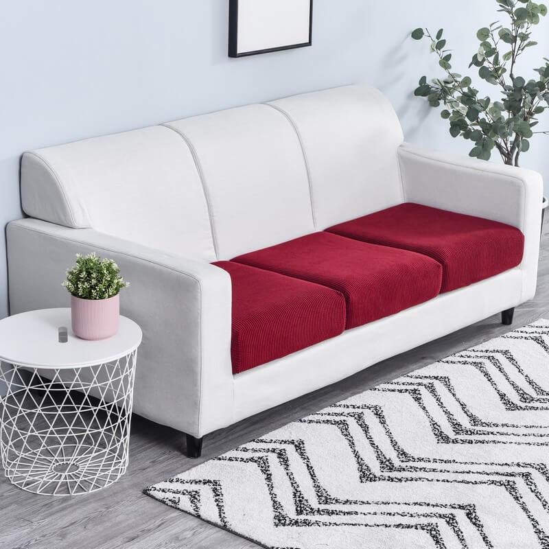 Stretchable Sofa Cushion Cover - Sofa Protector - Red - Oaksoho