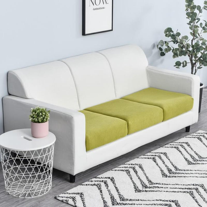 Stretchable Sofa Cushion Cover - Sofa Protector - Yellow - Green - Oaksoho