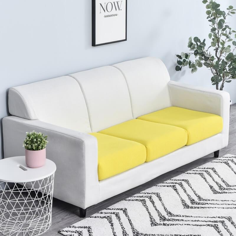 Stretchable Sofa Cushion Cover - Sofa Protector - Yellow - Oaksoho