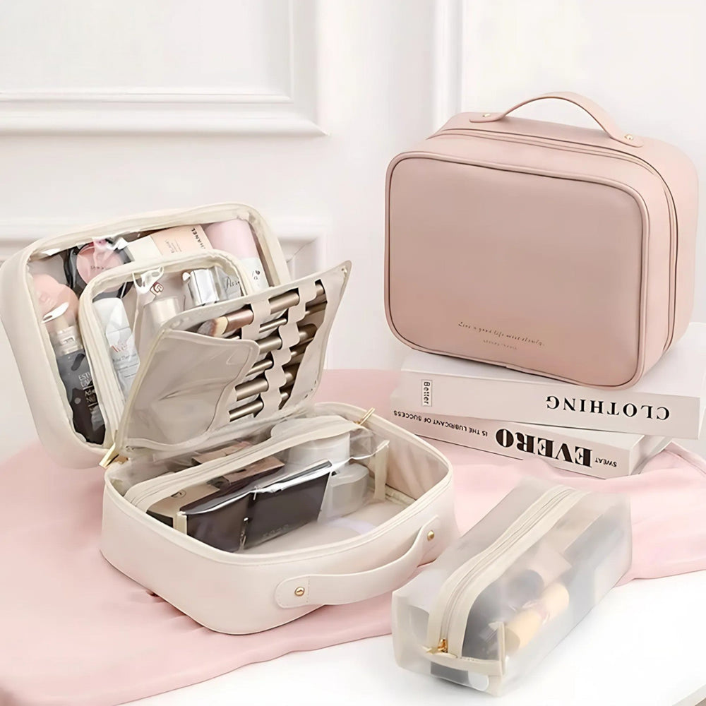Structured Cosmetic Bag Storage - Bedroom - Pink - Oaksoho