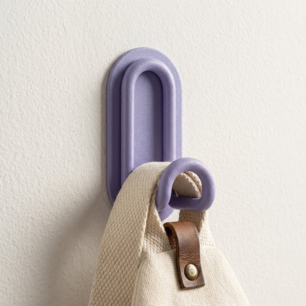 Sturdy and minimalist self - adhesive wall hook - Wall Hook - Purple - Oaksoho