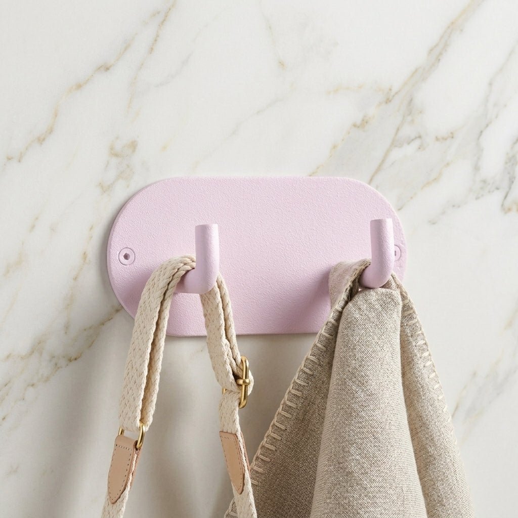Sturdy and minimalist self - adhesive wall hook - Wall Hook - Pink - Oaksoho