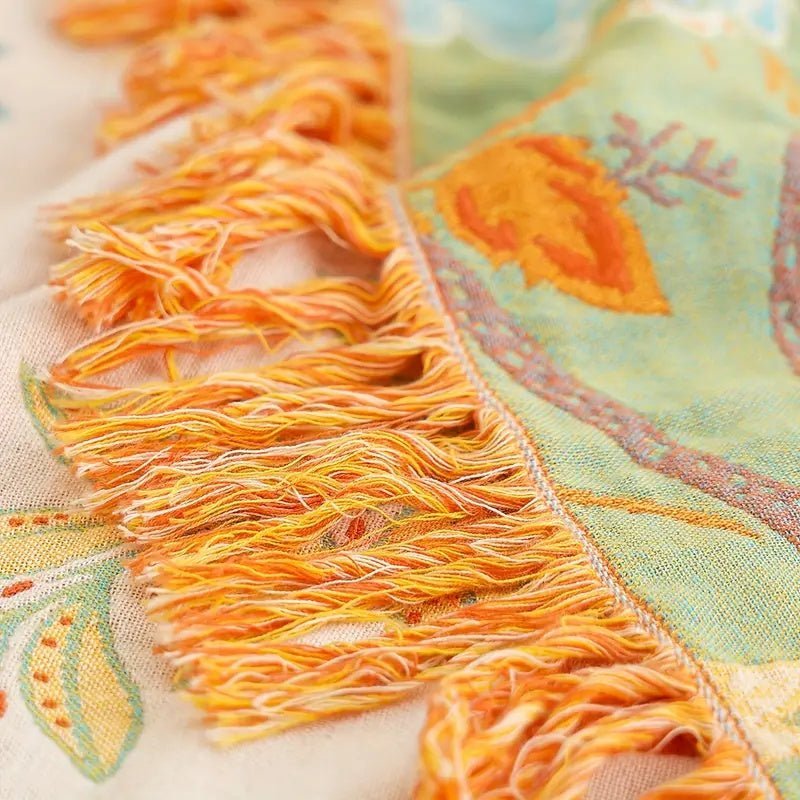 Throw Blanket with Floral Pattern in Boho Style - Blanket - 150×200 cm - Oaksoho