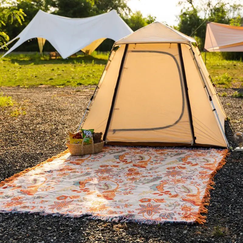 Throw Blanket with Floral Pattern in Boho Style - Blanket - 150×200 cm - Oaksoho