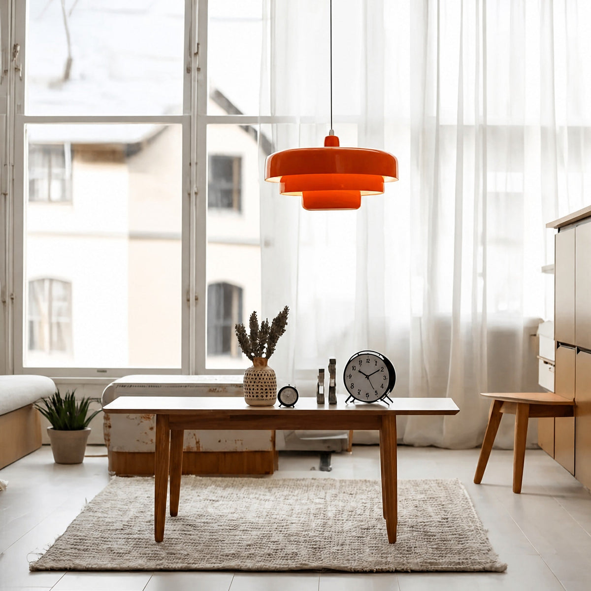 Tiered Metal Pendant Light with Layered Disc Shade Design - Pendant Light Fixtures - Green - Oaksoho