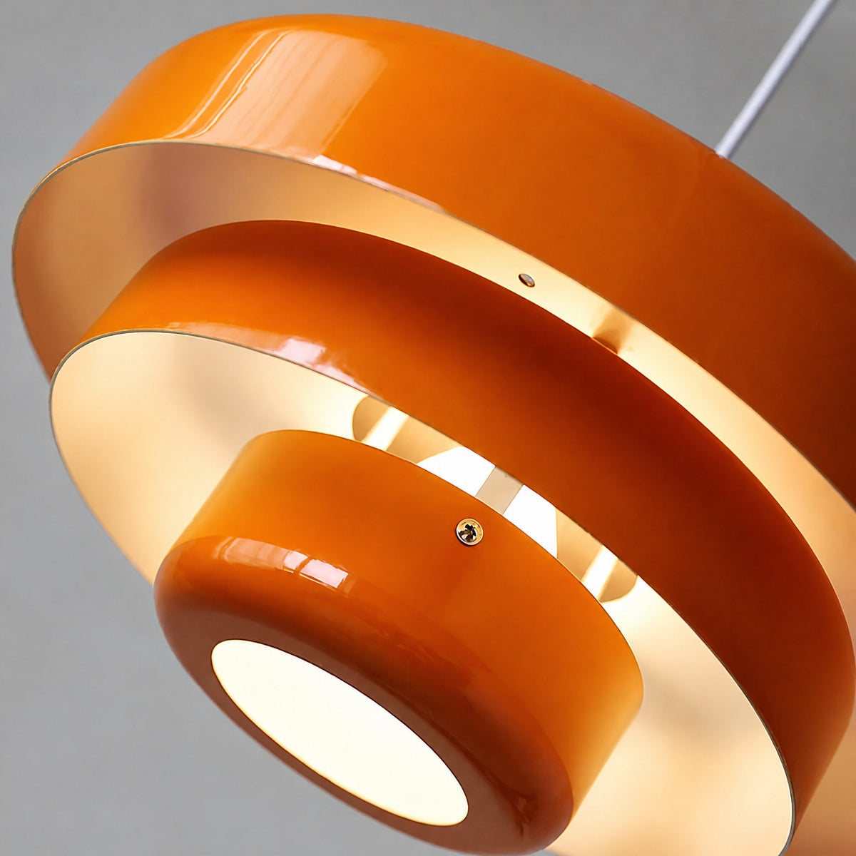 Tiered Metal Pendant Light with Layered Disc Shade Design - Pendant Light Fixtures - Orange - Oaksoho