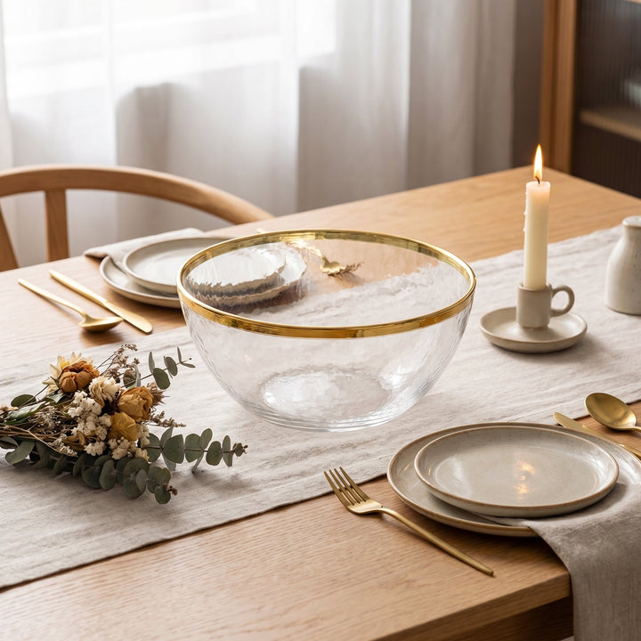 Transparent Tableware with Gold Rim - Tableware - 12.6 cm - Oaksoho