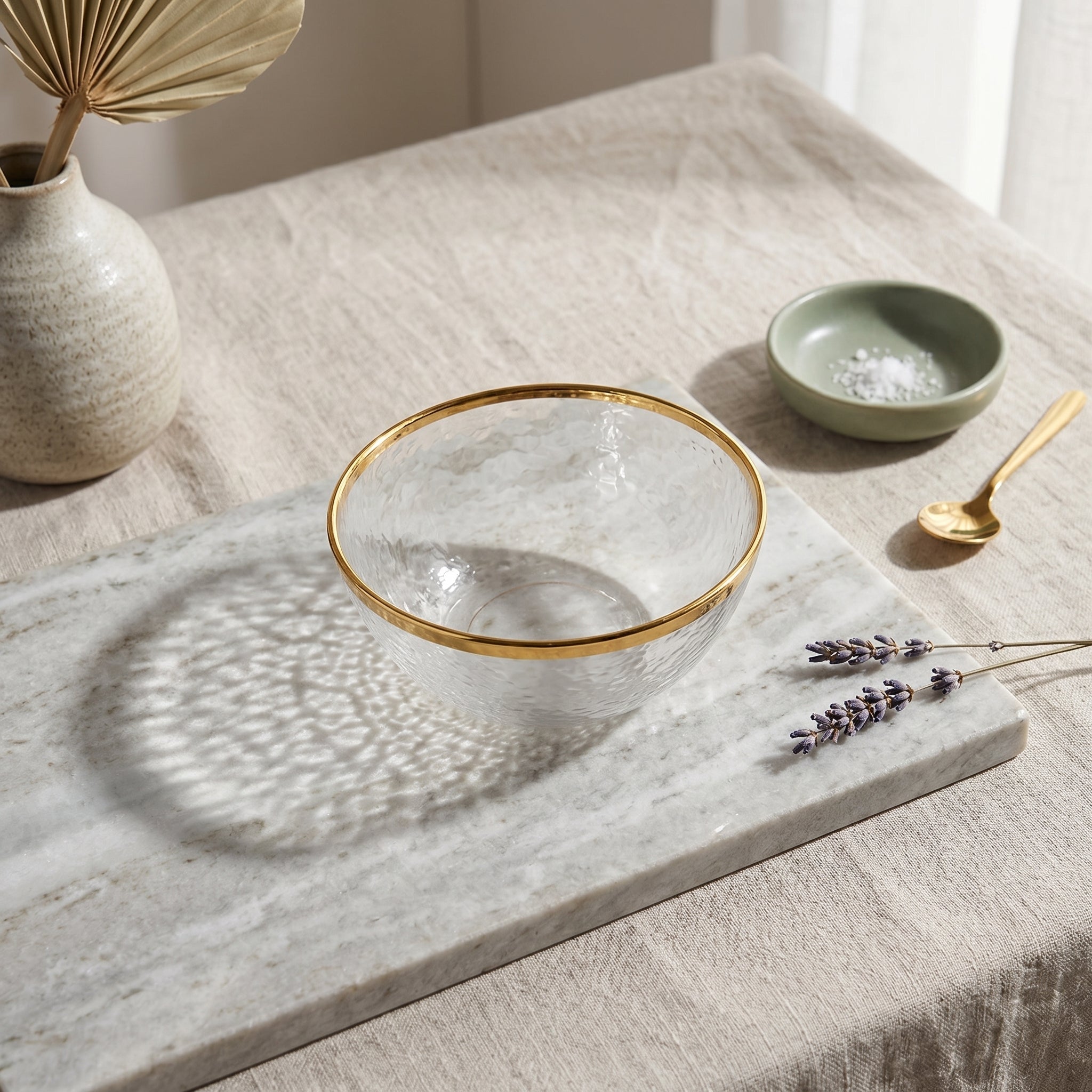 Transparent Tableware with Gold Rim - Tableware - 12.6 cm - Oaksoho