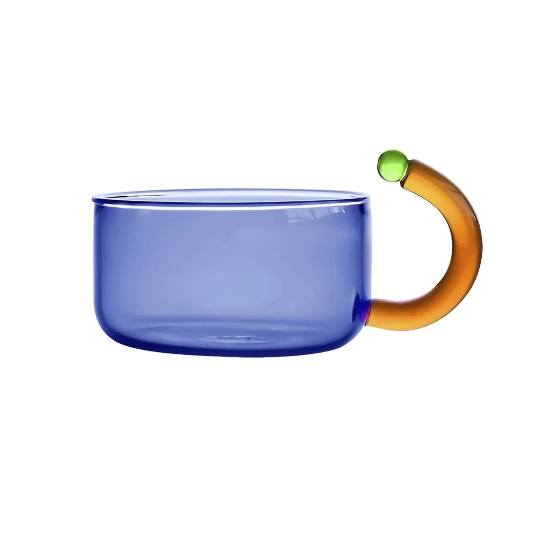 Transparent Teapot with Cups made of Borosilicate Glass - Blue - Oaksoho