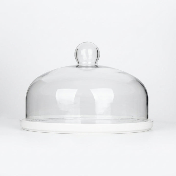 Cake Stand with Glass Dome for Sweets and Desserts