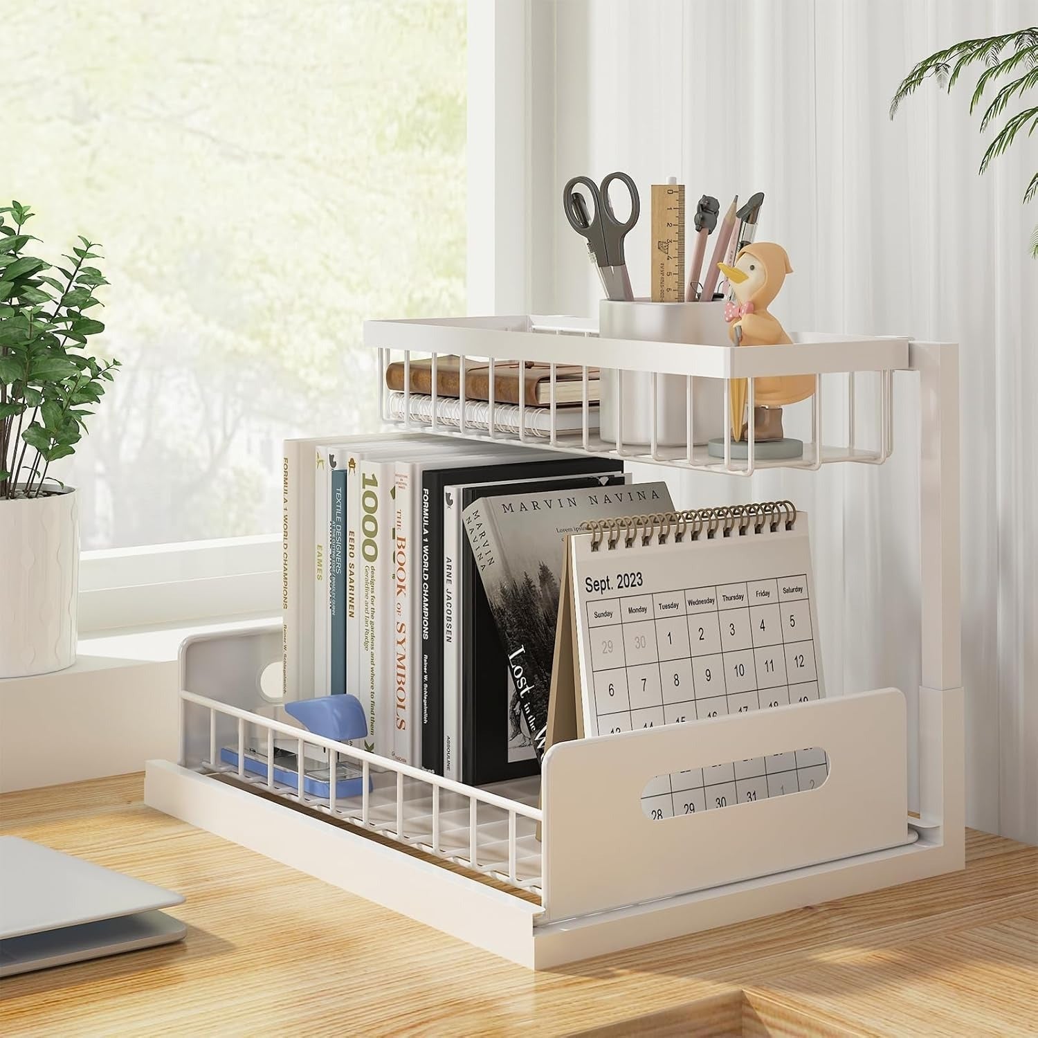 Versatile Multi - Purpose Organiser with Two Tiers - Organizer - White - Oaksoho